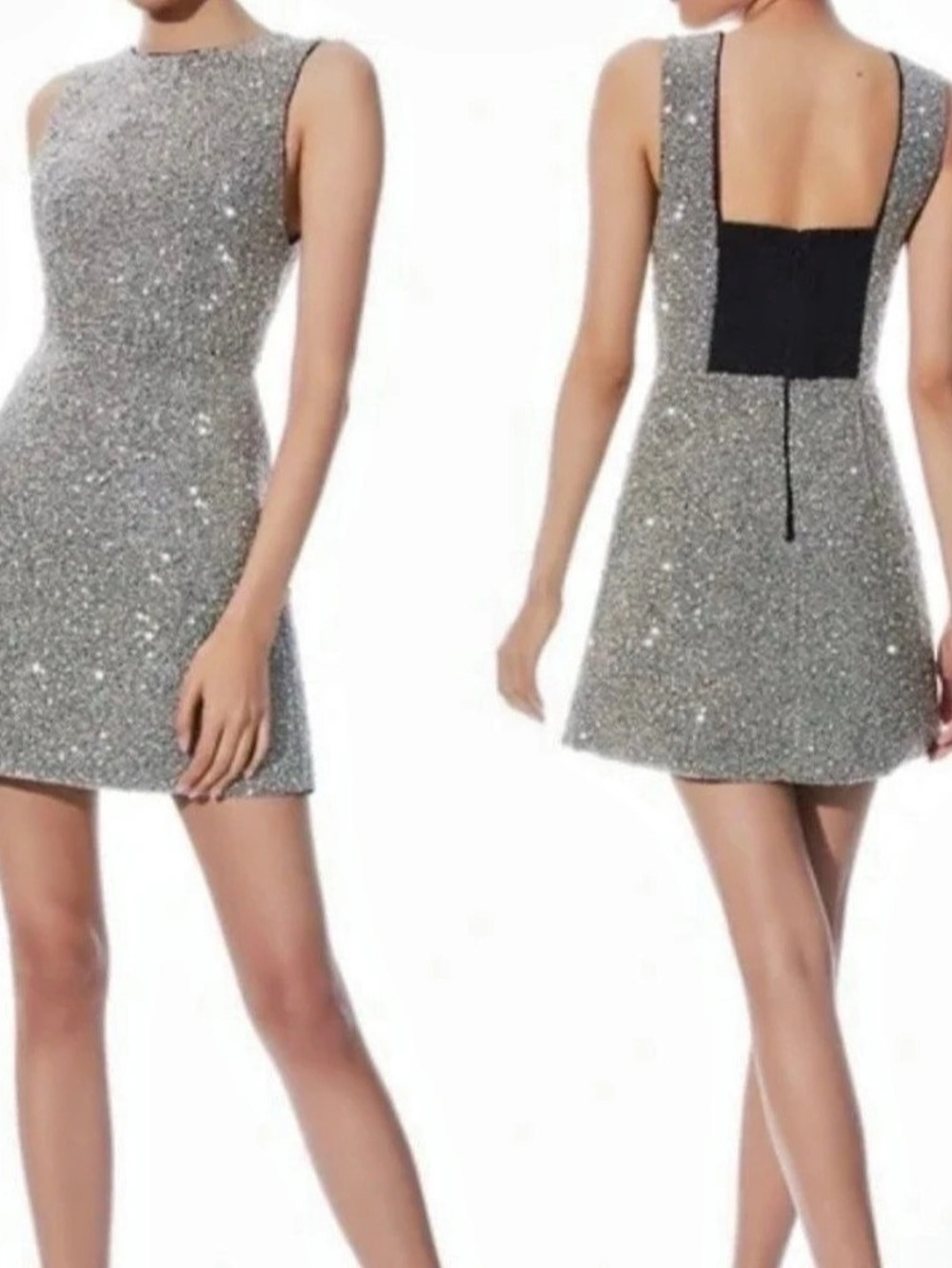 Alice + Olivia Lindsey Chrystal embellished RHINESTONE mini gown